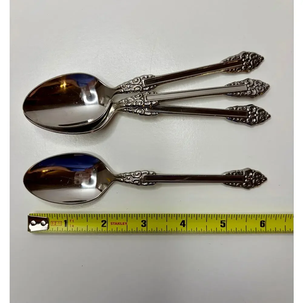Oneida Heirloom Rembrandt Teaspoons 6” Stainless Vintage Set of 4